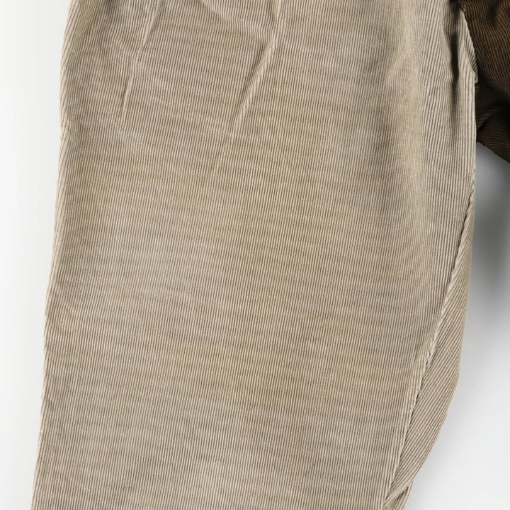 Crazy Pattern Two-Pleat Corduroy Pants, Men's Size W36 (approx.) cotton brown type Vintage Second Hand