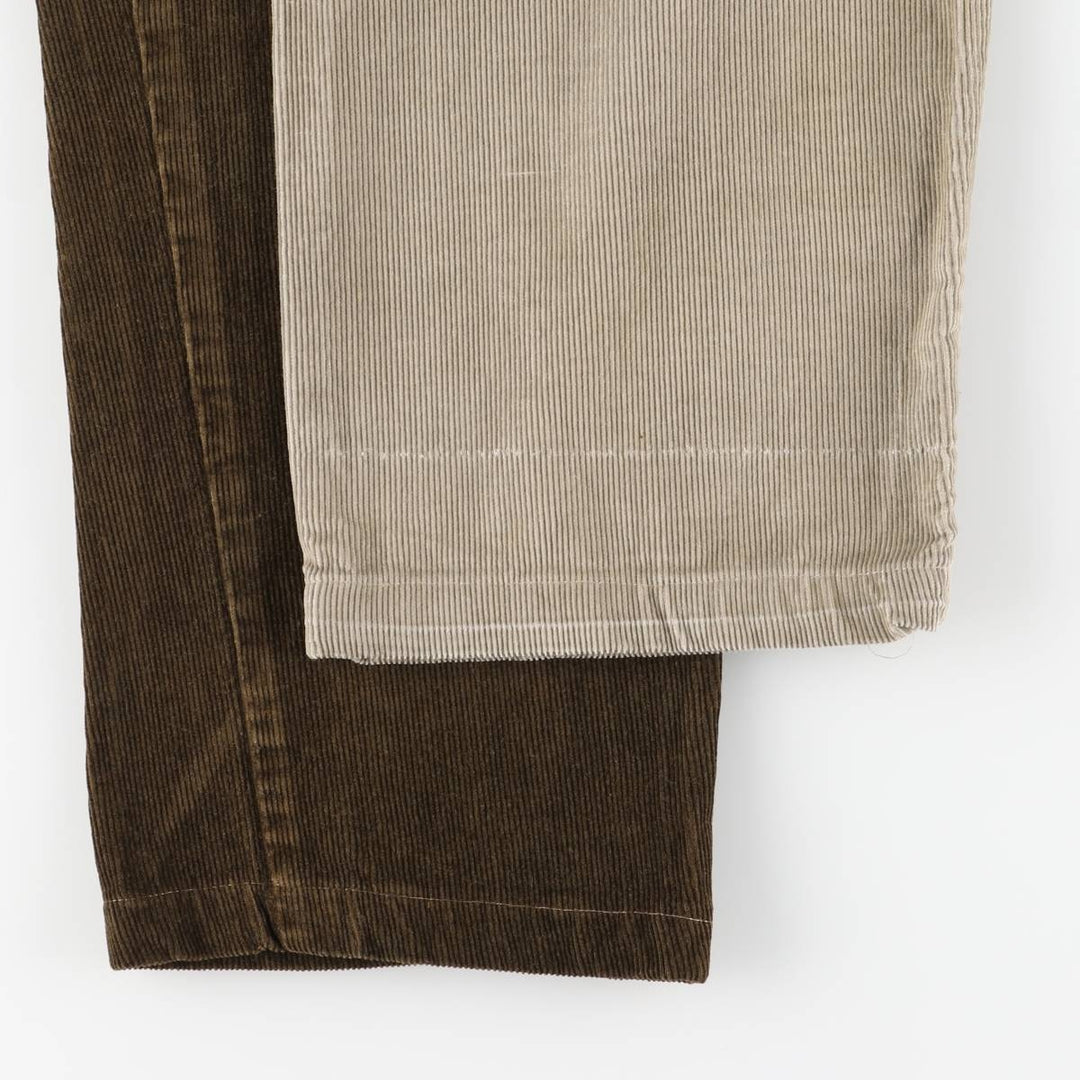 Crazy Pattern Two-Pleat Corduroy Pants, Men's Size W36 (approx.) cotton brown type Vintage Second Hand