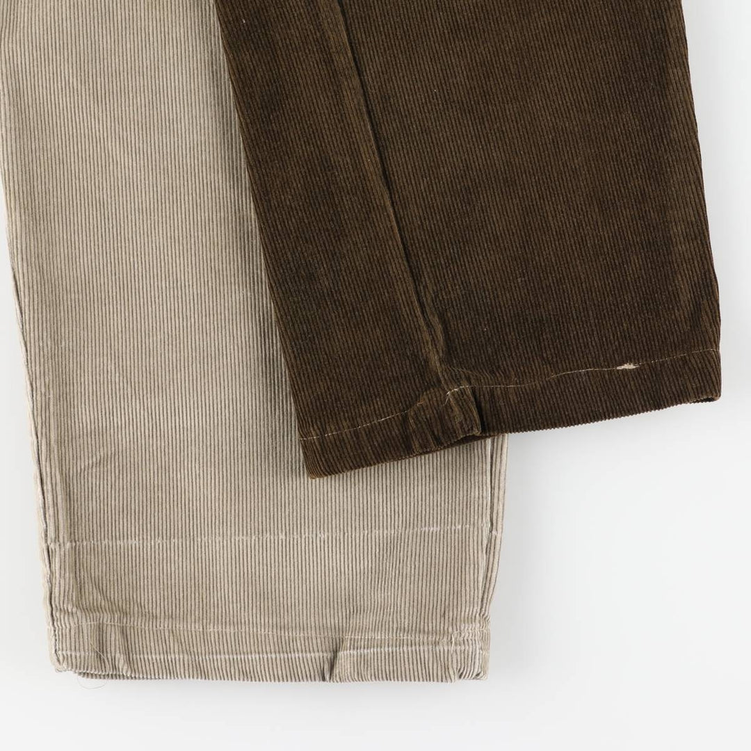 Crazy Pattern Two-Pleat Corduroy Pants, Men's Size W36 (approx.) cotton brown type Vintage Second Hand