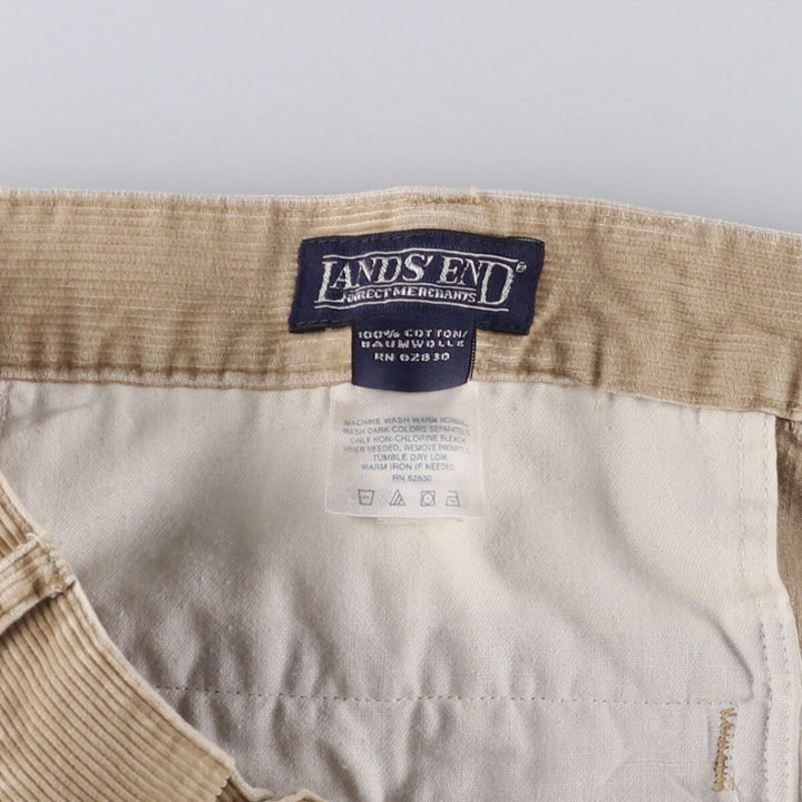 LANDS' END Corduroy Pants Men's Size W34 cotton Beige type Vintage Second Hand