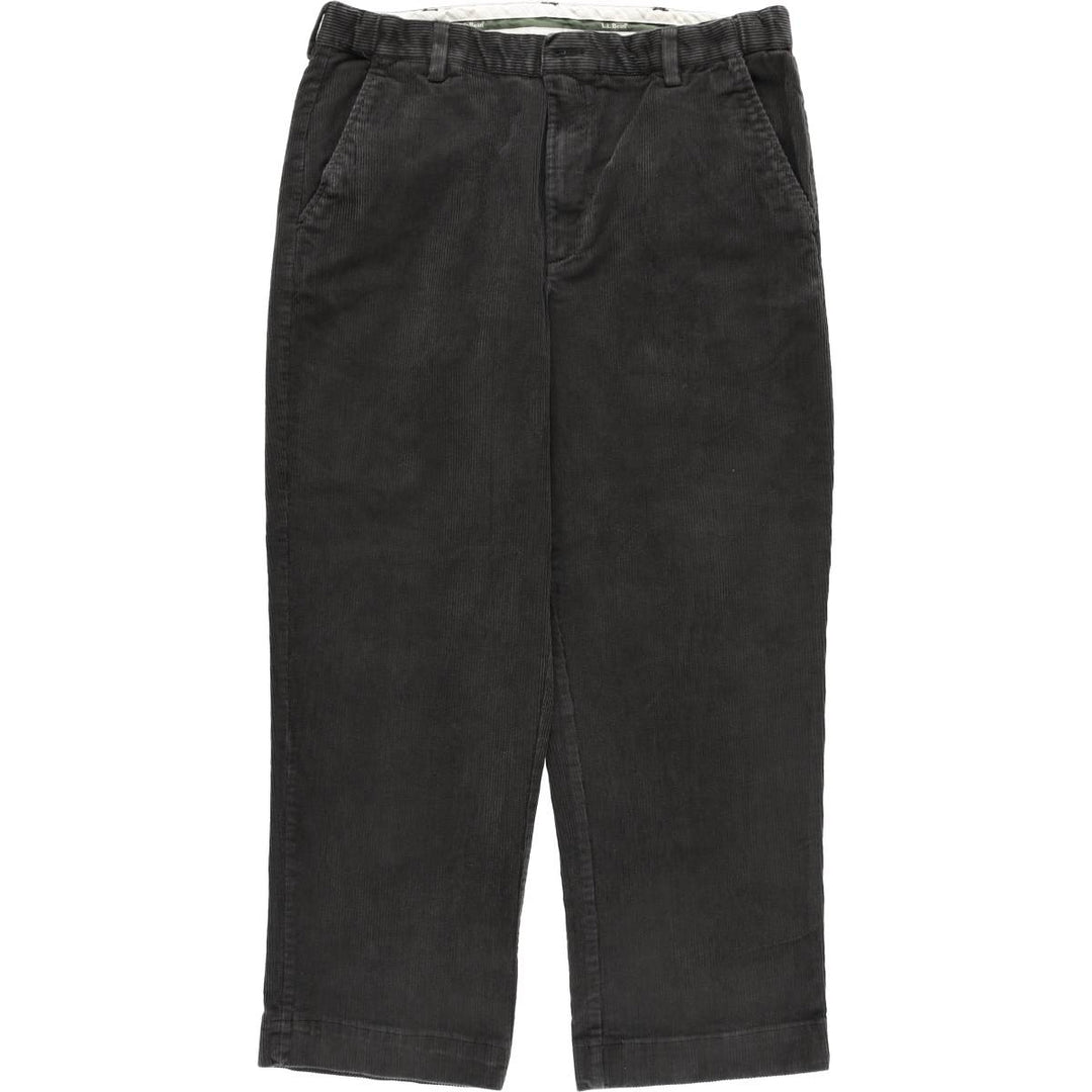 LLBean Wide Ribbed Corduroy Pants, Men's, Size W35 cotton Charcoal Vintage Second Hand