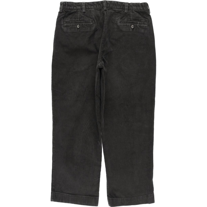 LLBean Wide Ribbed Corduroy Pants, Men's, Size W35 cotton Charcoal Vintage Second Hand