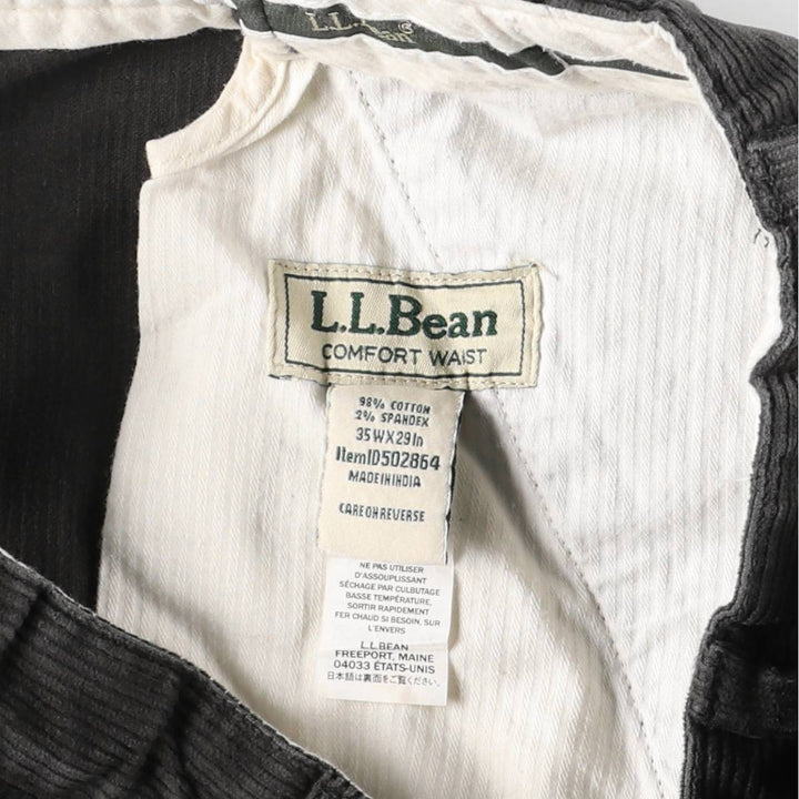 LLBean Wide Ribbed Corduroy Pants, Men's, Size W35 cotton Charcoal Vintage Second Hand