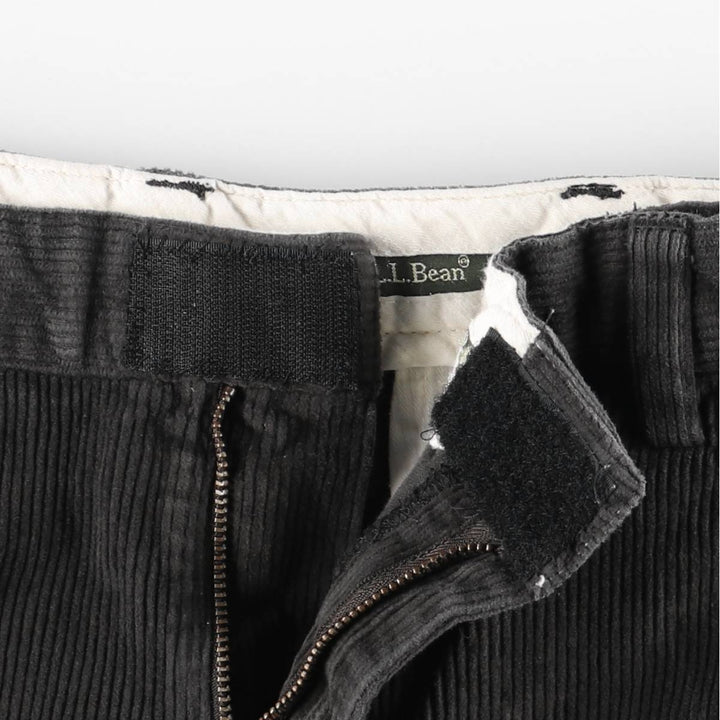 LLBean Wide Ribbed Corduroy Pants, Men's, Size W35 cotton Charcoal Vintage Second Hand