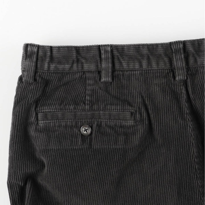 LLBean Wide Ribbed Corduroy Pants, Men's, Size W35 cotton Charcoal Vintage Second Hand