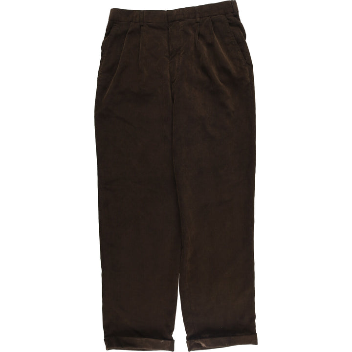 GEORGE Two-pleat Corduroy Pants Men's Size W34 polyester brown type Vintage Second Hand