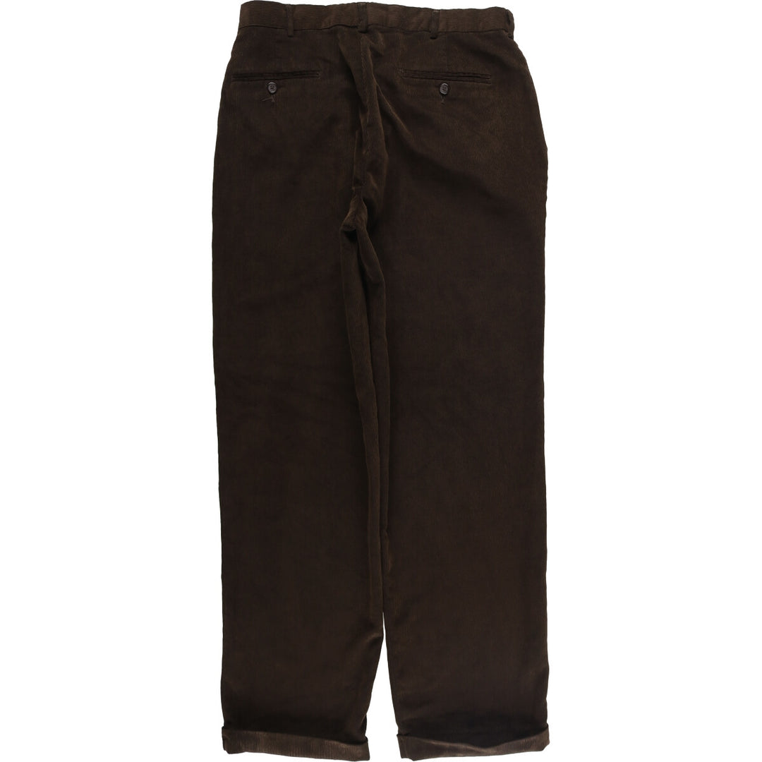GEORGE Two-pleat Corduroy Pants Men's Size W34 polyester brown type Vintage Second Hand