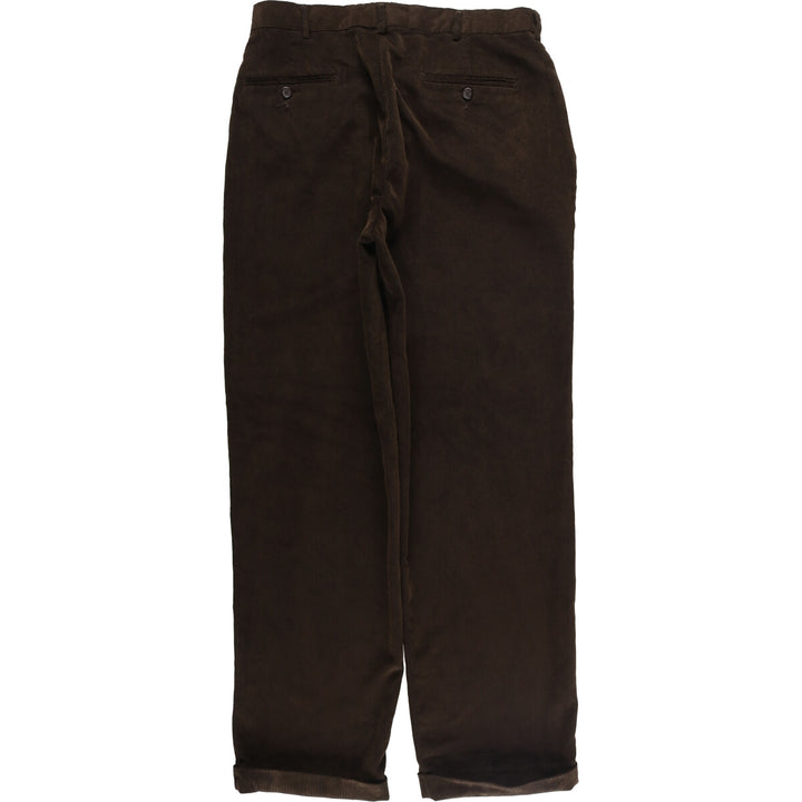 GEORGE Two-pleat Corduroy Pants Men's Size W34 polyester brown type Vintage Second Hand