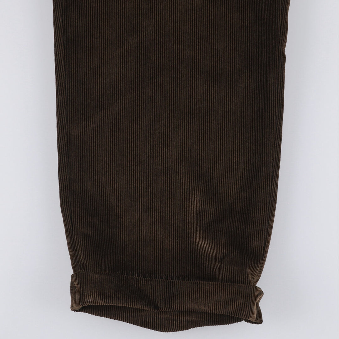 GEORGE Two-pleat Corduroy Pants Men's Size W34 polyester brown type Vintage Second Hand