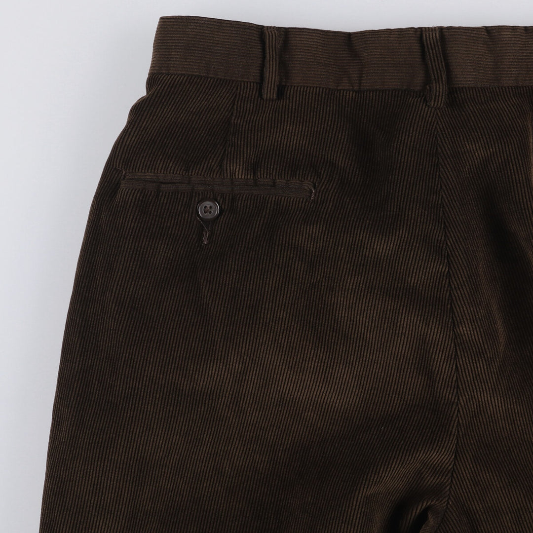 GEORGE Two-pleat Corduroy Pants Men's Size W34 polyester brown type Vintage Second Hand