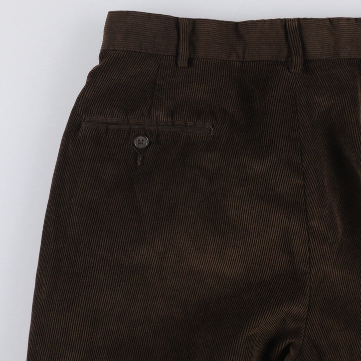 GEORGE Two-pleat Corduroy Pants Men's Size W34 polyester brown type Vintage Second Hand