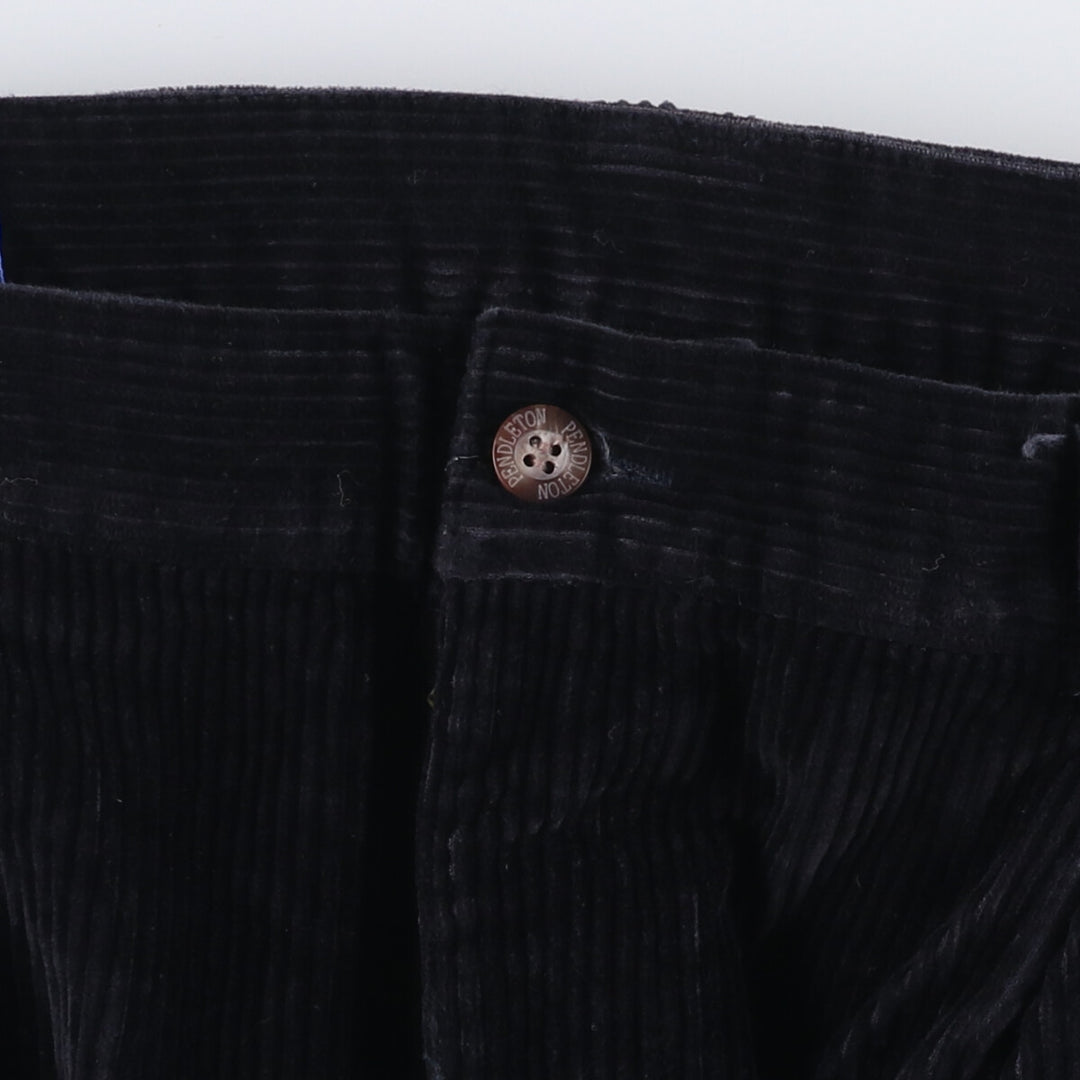 2000'S Pendleton Two-pleat Corduroy Pants Men's Size W34 cotton navy blue type Vintage Second Hand