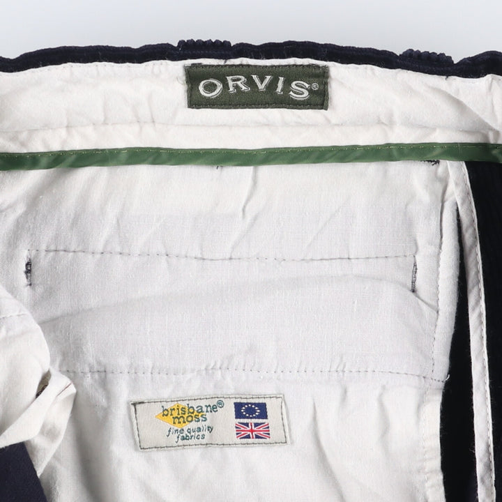 2000'S Orvis corduroy pants, men's size W36 cotton navy blue type Vintage Second Hand