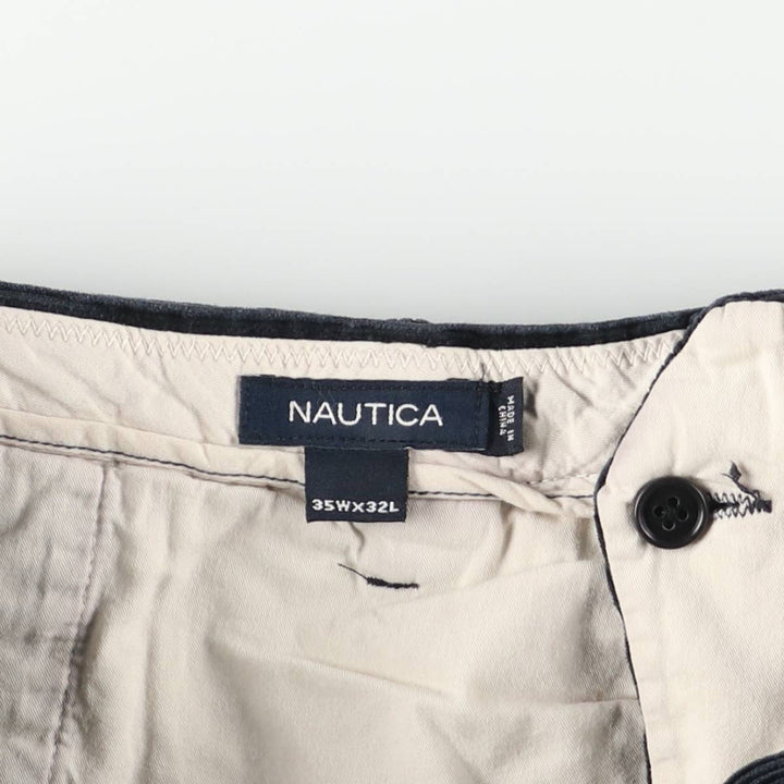 Nautica wide-wale corduroy pants, men's size W35 (approx.) cotton navy blue type Vintage Second Hand