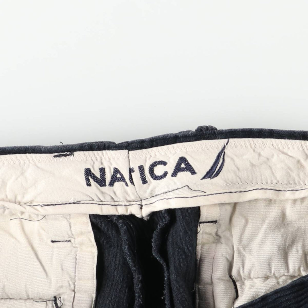 Nautica wide-wale corduroy pants, men's size W35 (approx.) cotton navy blue type Vintage Second Hand