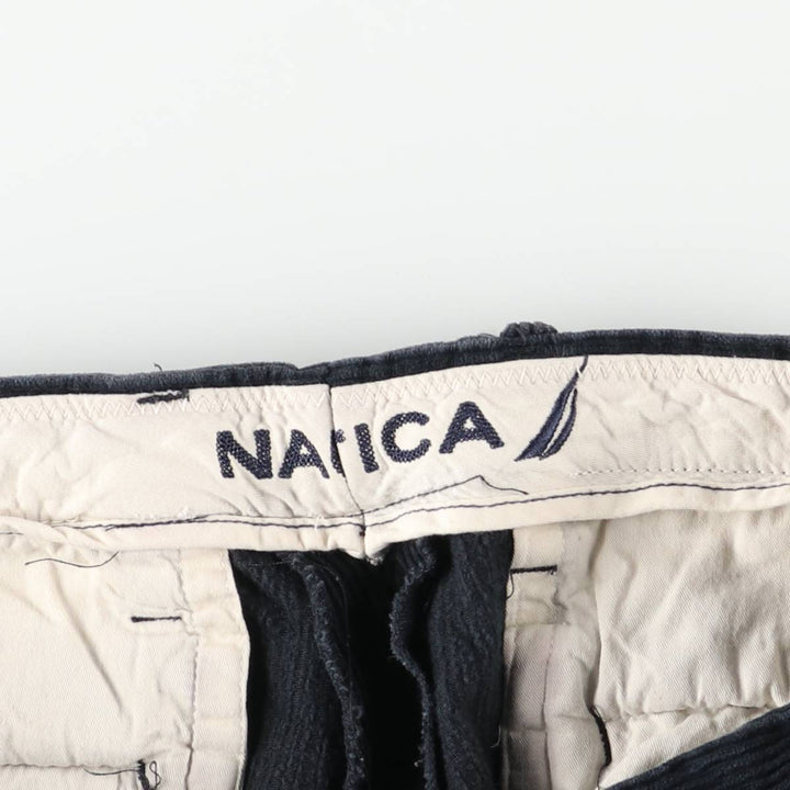 Nautica wide-wale corduroy pants, men's size W35 (approx.) cotton navy blue type Vintage Second Hand
