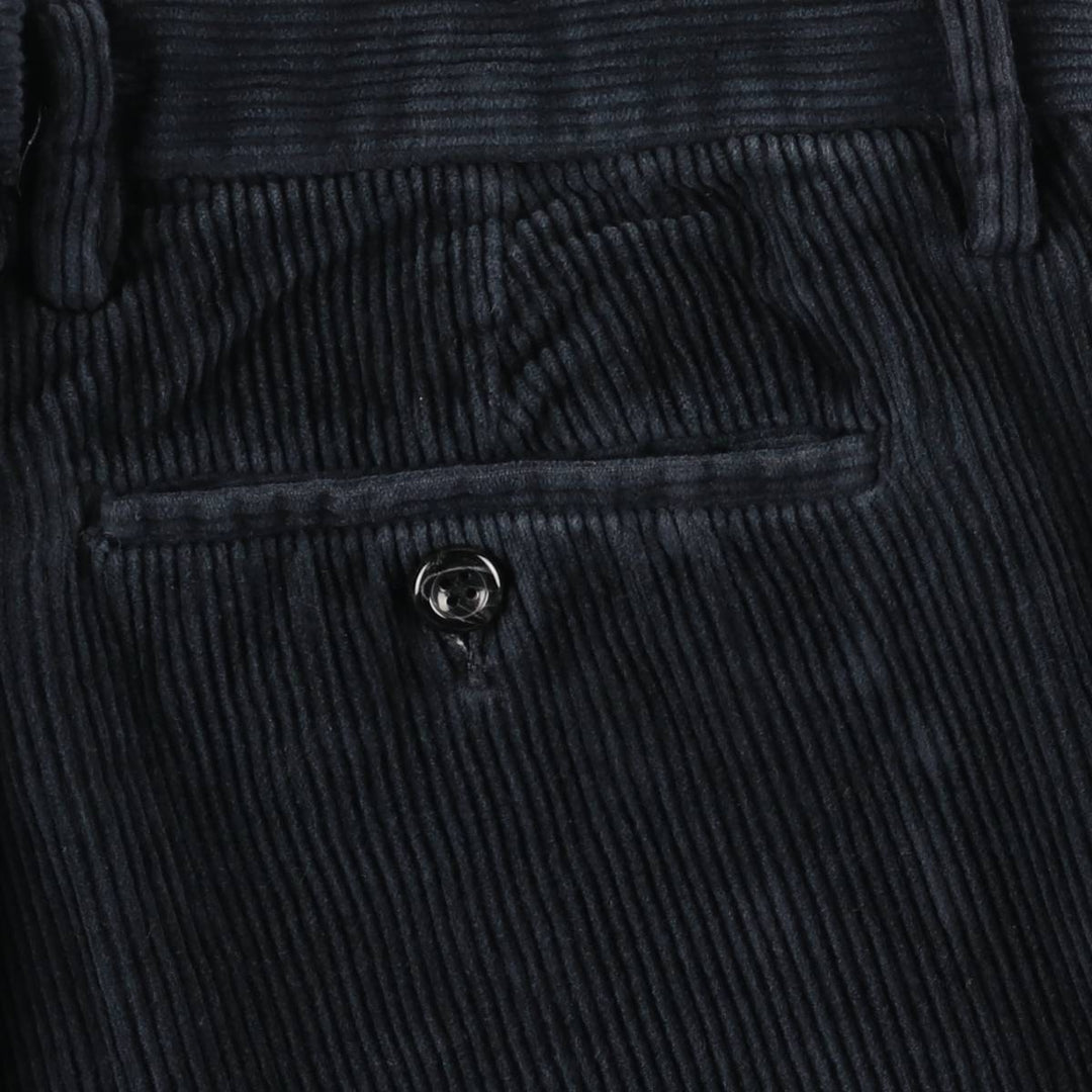 Nautica wide-wale corduroy pants, men's size W35 (approx.) cotton navy blue type Vintage Second Hand