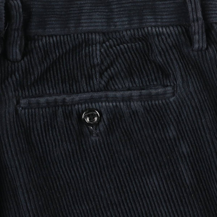 Nautica wide-wale corduroy pants, men's size W35 (approx.) cotton navy blue type Vintage Second Hand