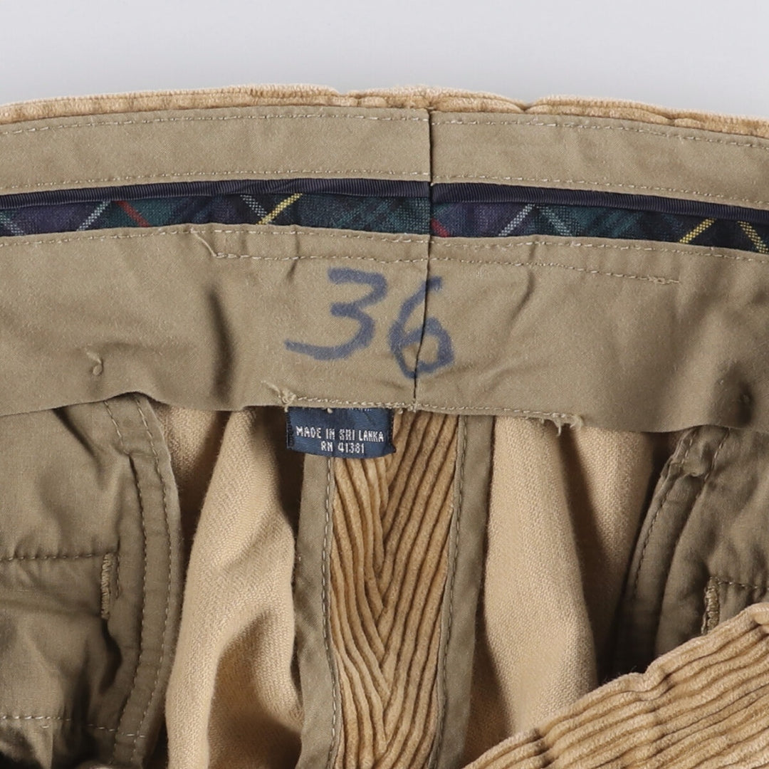 Ralph Lauren POLO by Ralph Lauren PRESTON PANT, wide-ribbed corduroy pants, men's size W35. cotton Beige type Vintage Second Hand