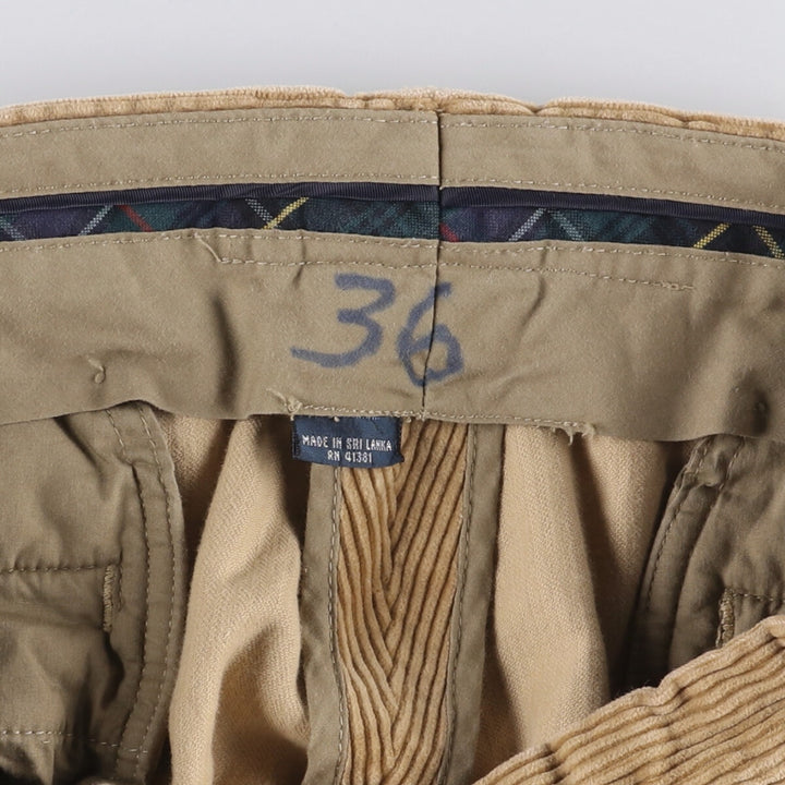 Ralph Lauren POLO by Ralph Lauren PRESTON PANT, wide-ribbed corduroy pants, men's size W35. cotton Beige type Vintage Second Hand