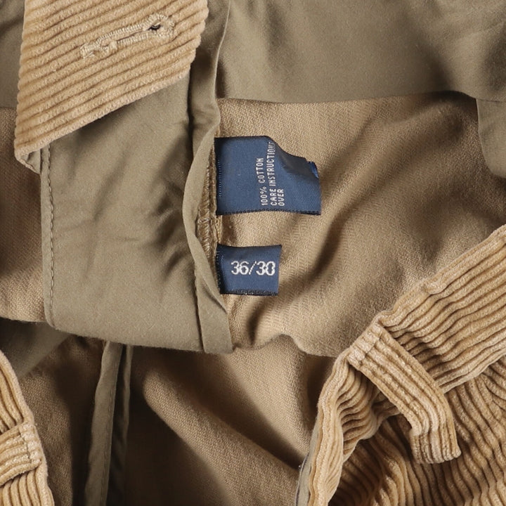 Ralph Lauren POLO by Ralph Lauren PRESTON PANT, wide-ribbed corduroy pants, men's size W35. cotton Beige type Vintage Second Hand