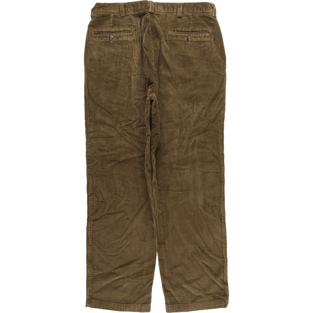Haggar Black Label wide-wale two-pleat corduroy pants, men's, size W33, vintage cotton Khaki type brown Vintage Second Hand