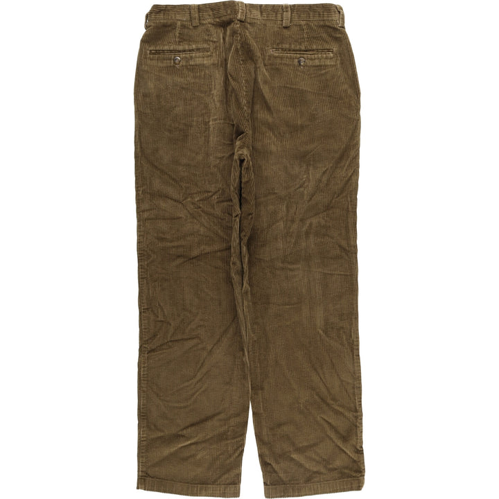 Haggar Black Label wide-wale two-pleat corduroy pants, men's, size W33, vintage cotton Khaki type brown Vintage Second Hand