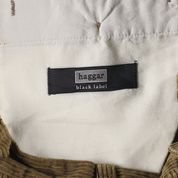Haggar Black Label wide-wale two-pleat corduroy pants, men's, size W33, vintage cotton Khaki type brown Vintage Second Hand