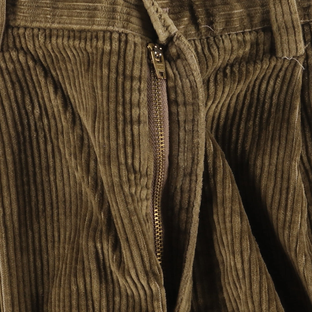 Haggar Black Label wide-wale two-pleat corduroy pants, men's, size W33, vintage cotton Khaki type brown Vintage Second Hand