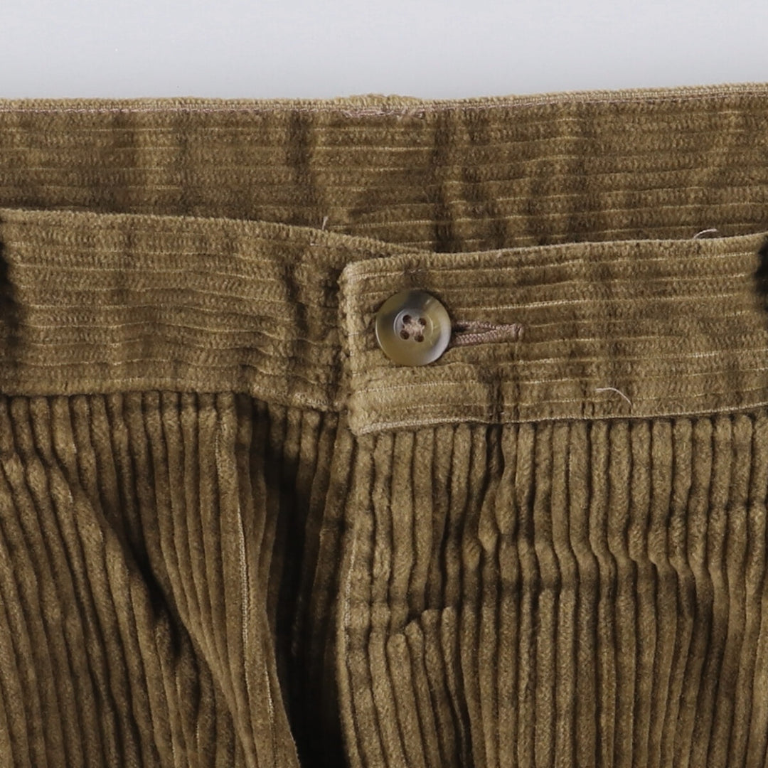 Haggar Black Label wide-wale two-pleat corduroy pants, men's, size W33, vintage cotton Khaki type brown Vintage Second Hand