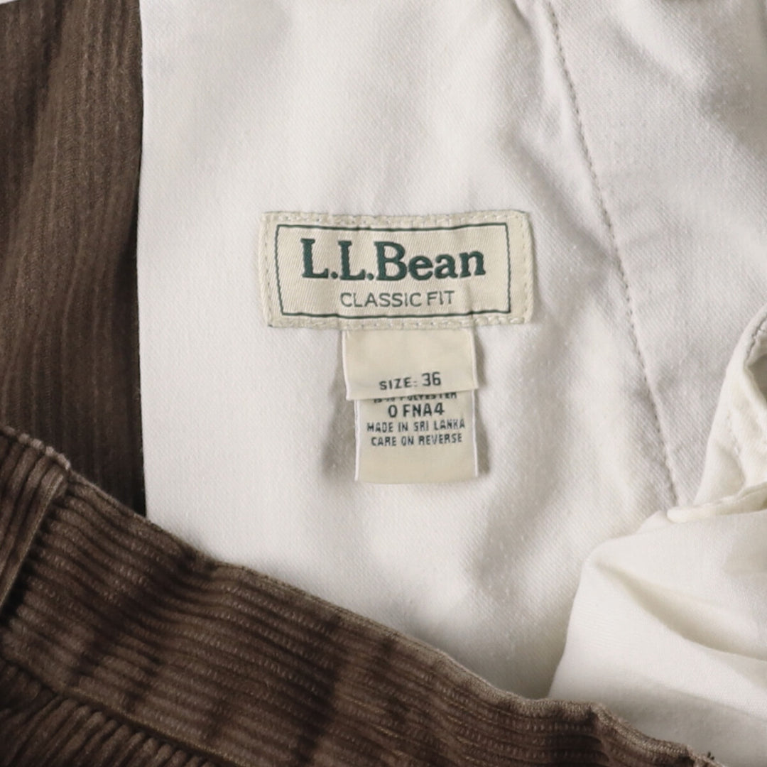 90s-00'S LLBean Classic Fit Corduroy Pants, Men's, Size W35, Vintage cotton Khaki type sage green Vintage Second Hand