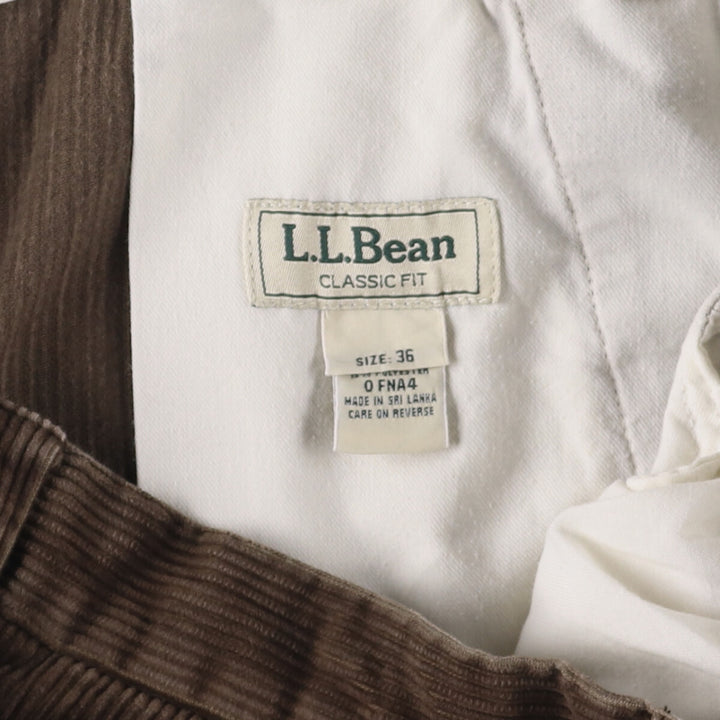 90s-00'S LLBean Classic Fit Corduroy Pants, Men's, Size W35, Vintage cotton Khaki type sage green Vintage Second Hand