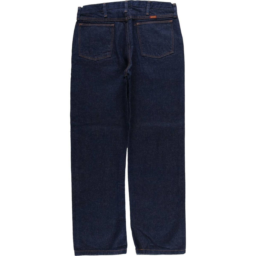 Dark navy RUSTLER straight denim pants, men's size W33 cotton navy blue type Vintage Second Hand