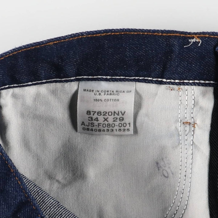 Dark navy RUSTLER straight denim pants, men's size W33 cotton navy blue type Vintage Second Hand