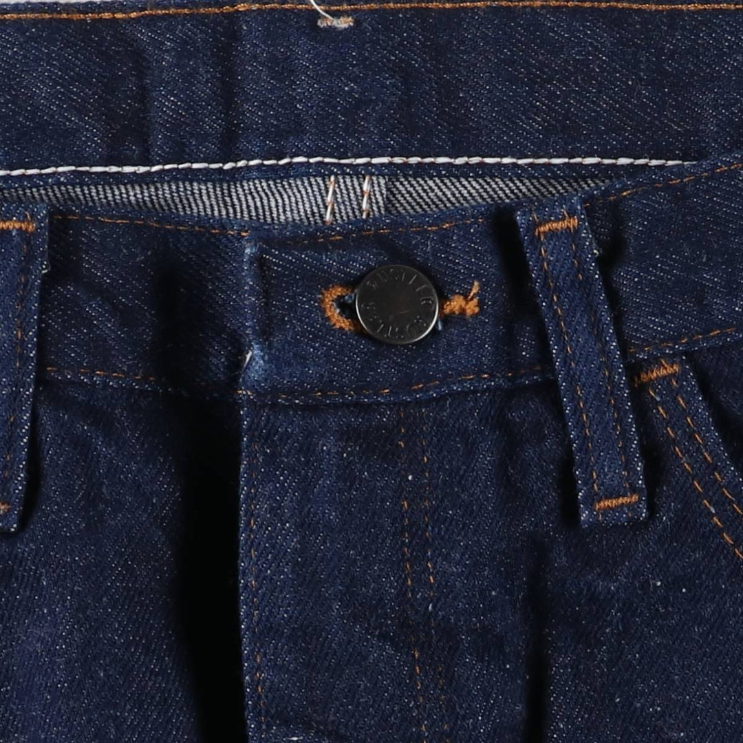 Dark navy RUSTLER straight denim pants, men's size W33 cotton navy blue type Vintage Second Hand