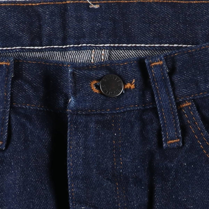 Dark navy RUSTLER straight denim pants, men's size W33 cotton navy blue type Vintage Second Hand