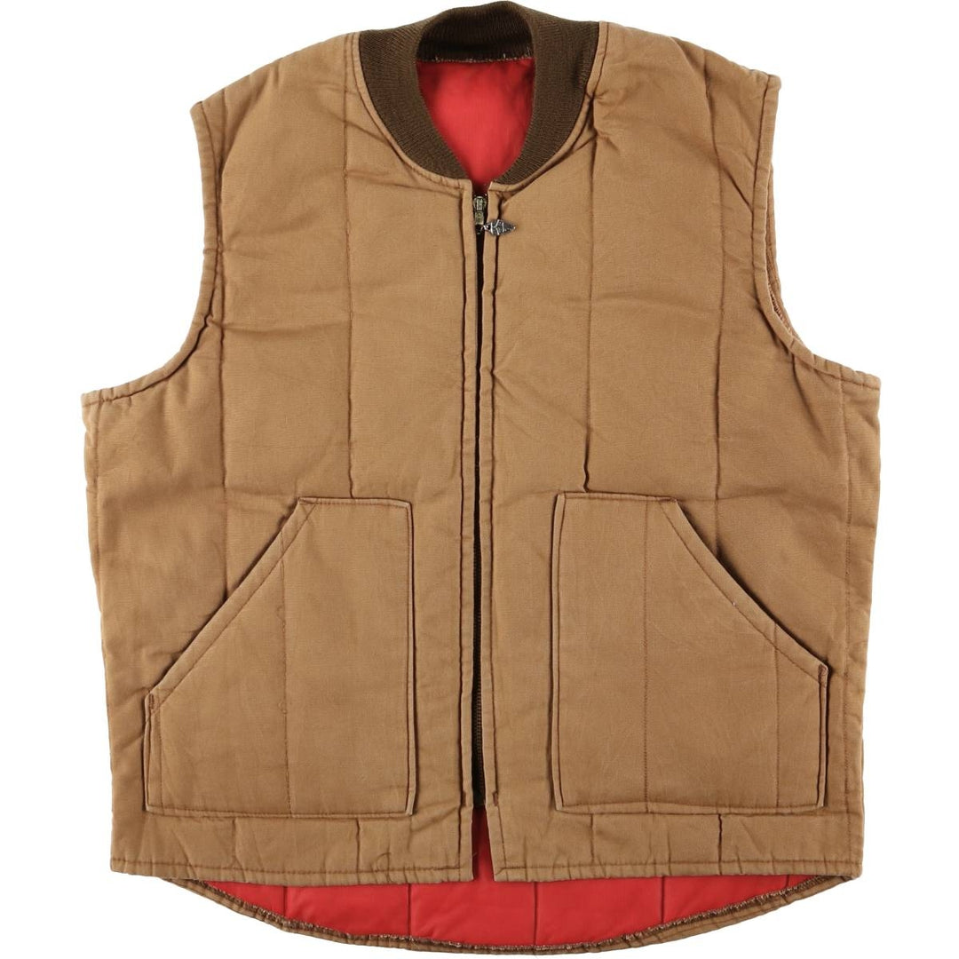 Vintage padded duck vest, men's size XL unclear ocher yellow type Vintage Second Hand