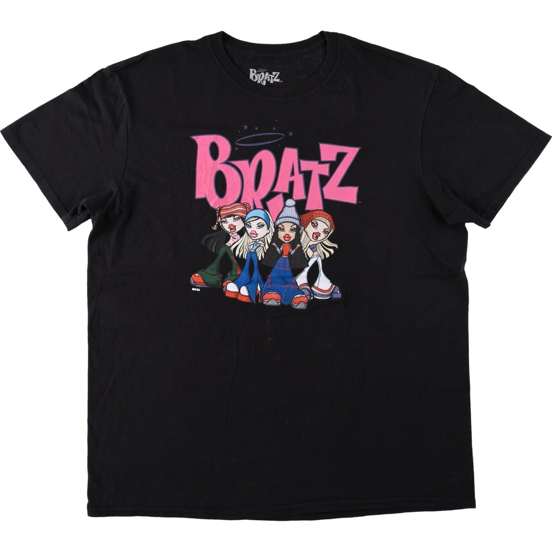 BRATZ character print T-shirt, men's size L (equivalent) cotton black type Vintage Second Hand