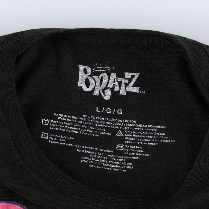 BRATZ character print T-shirt, men's size L (equivalent) cotton black type Vintage Second Hand