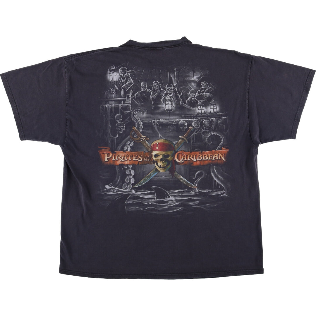 Disney Pirates of the Caribbean Movie T-Shirt, Men's, Size XXL cotton black type Vintage Second Hand
