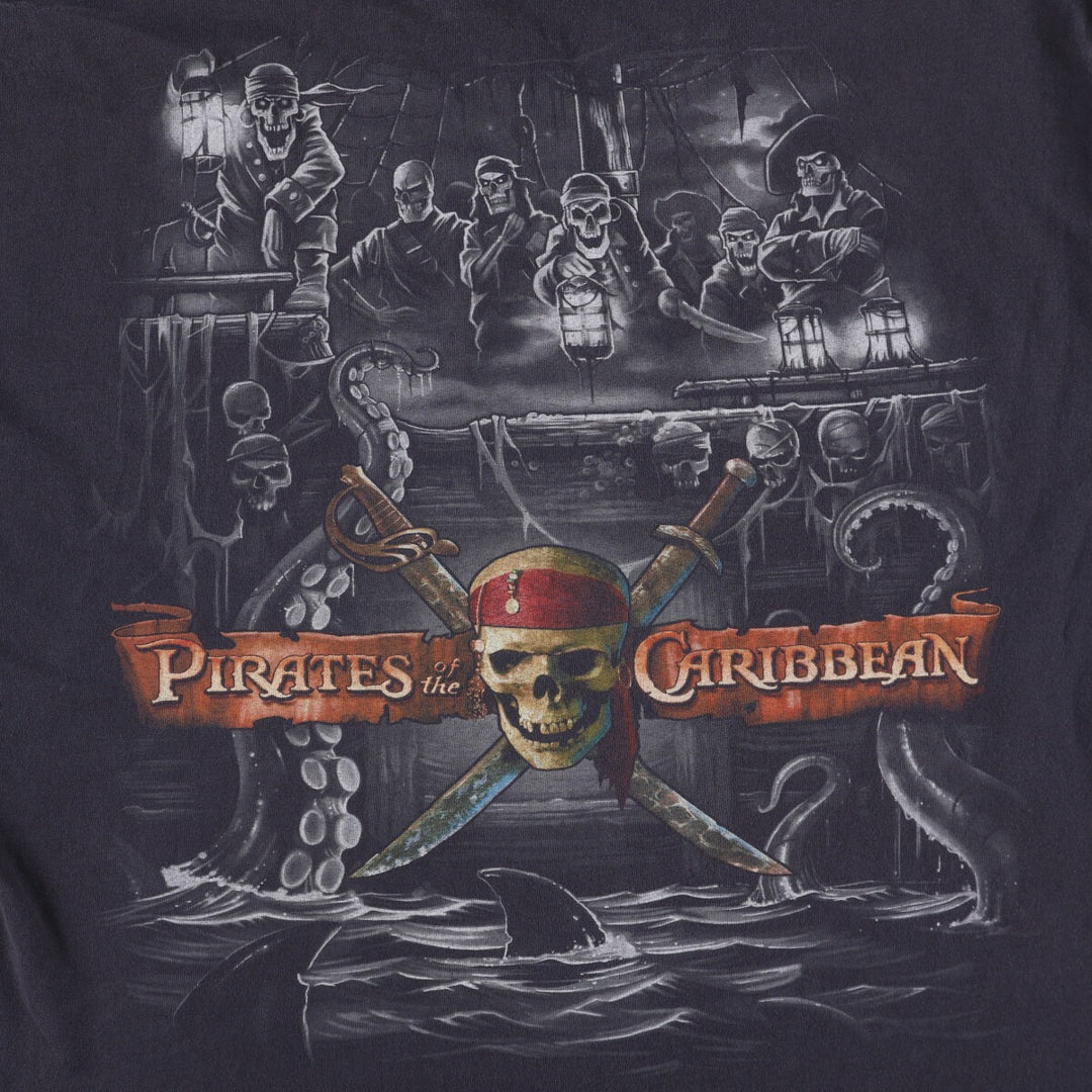 Disney Pirates of the Caribbean Movie T-Shirt, Men's, Size XXL cotton black type Vintage Second Hand