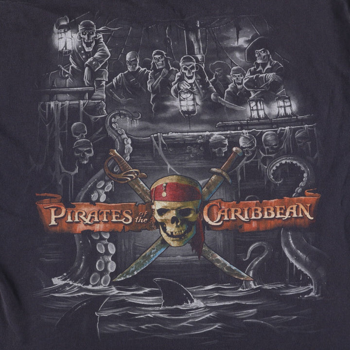 Disney Pirates of the Caribbean Movie T-Shirt, Men's, Size XXL cotton black type Vintage Second Hand