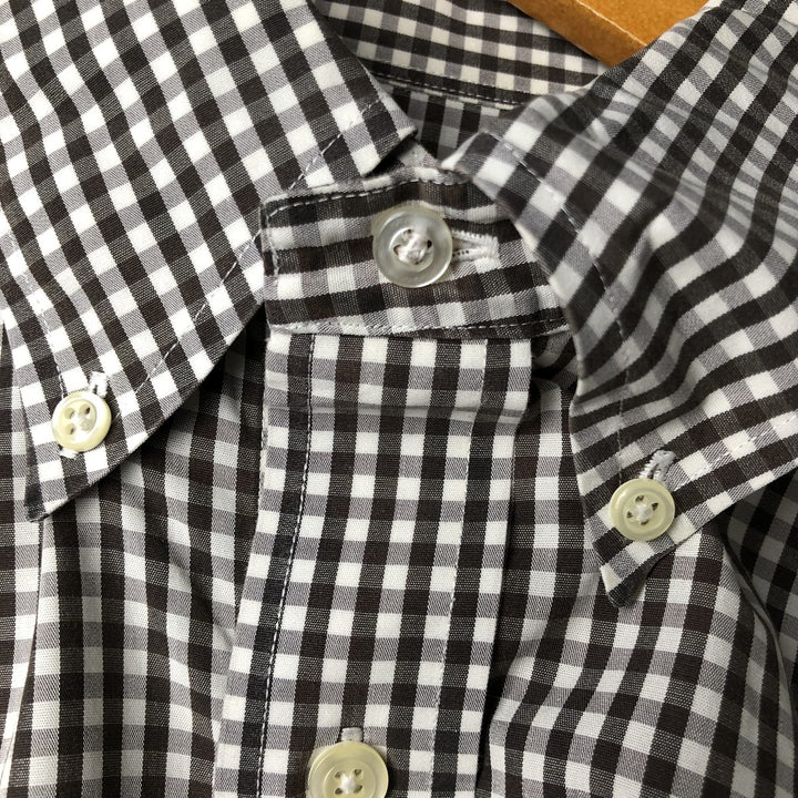 Brooks Brothers 346 Gingham Check Long Sleeve Button-Down Check Shirt, Men's Size L cotton brown type Vintage Second Hand