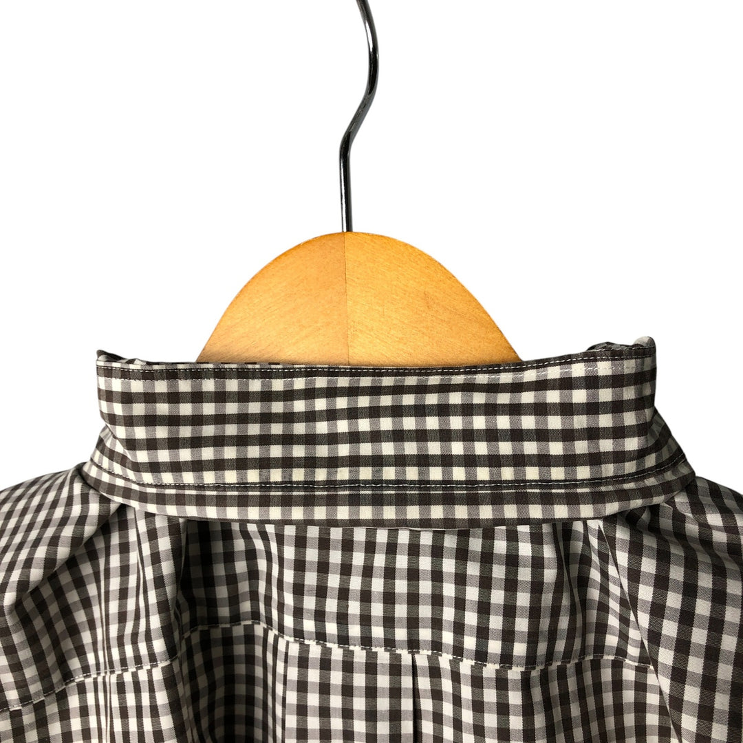 Brooks Brothers 346 Gingham Check Long Sleeve Button-Down Check Shirt, Men's Size L cotton brown type Vintage Second Hand