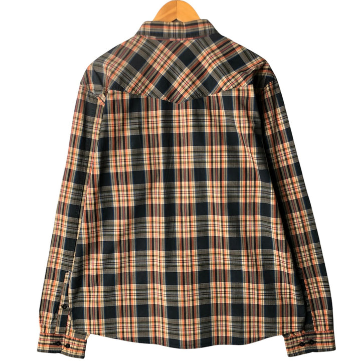 Patagonia Organic Cotton Long Sleeve Cotton Check Shirt, Men's Size L cotton orange type Vintage Second Hand