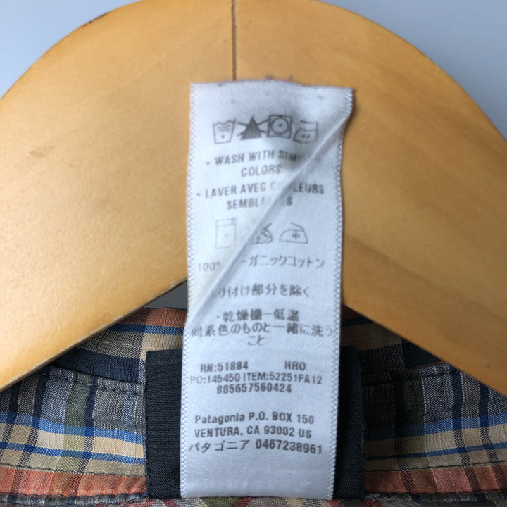 Patagonia Organic Cotton Long Sleeve Cotton Check Shirt, Men's Size L cotton orange type Vintage Second Hand