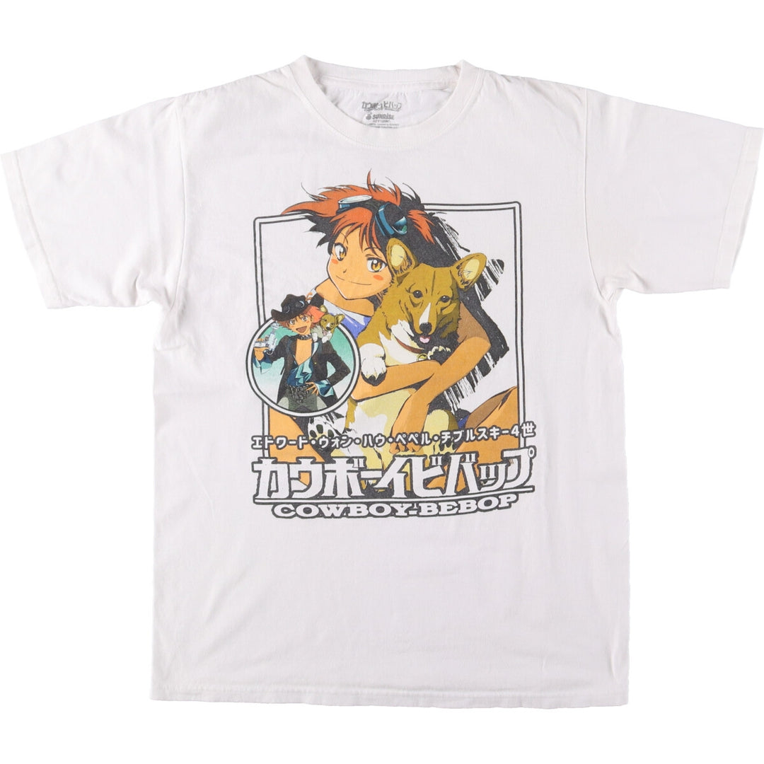COWBOY BEBOP Cowboy Bebop Anime Character Print T-Shirt, Men's Size M cotton white type Vintage Second Hand
