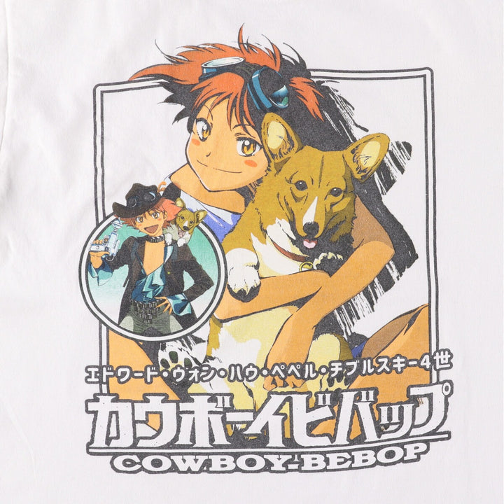 COWBOY BEBOP Cowboy Bebop Anime Character Print T-Shirt, Men's Size M cotton white type Vintage Second Hand