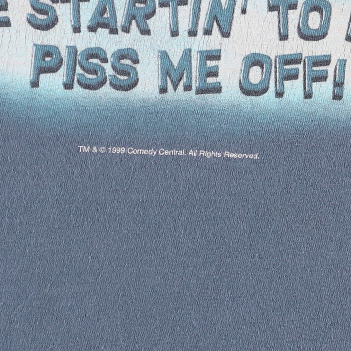 Santee South Park character print T-shirt, men's size L cotton Charcoal Vintage Second Hand