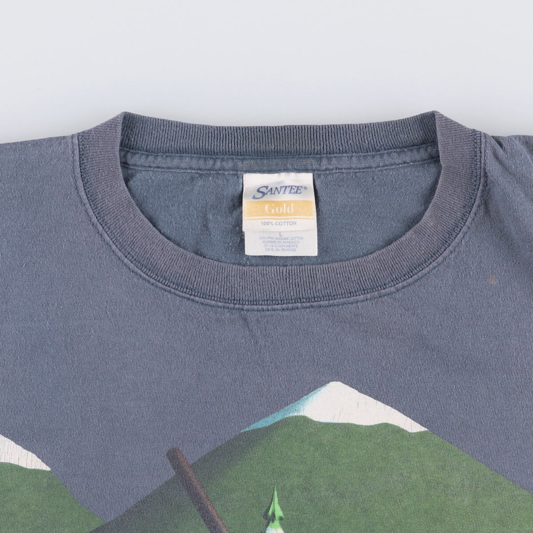 Santee South Park character print T-shirt, men's size L cotton Charcoal Vintage Second Hand